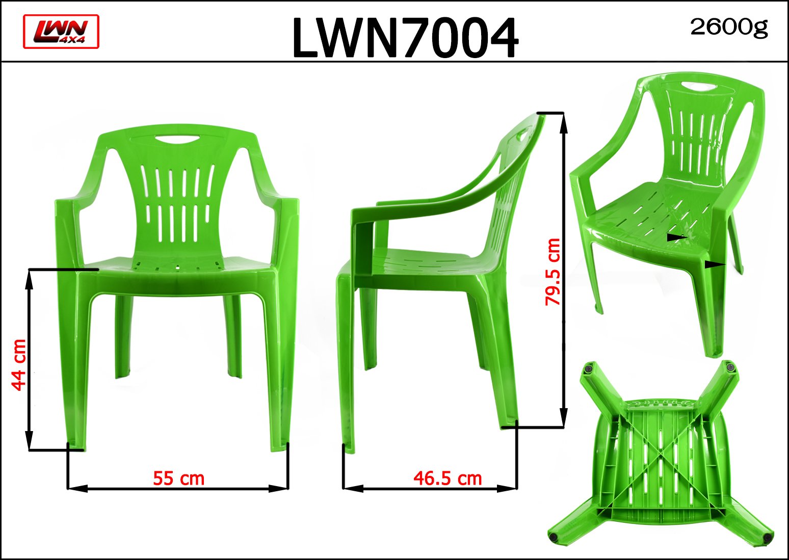 Plastic Chair with armrests #LWN7004