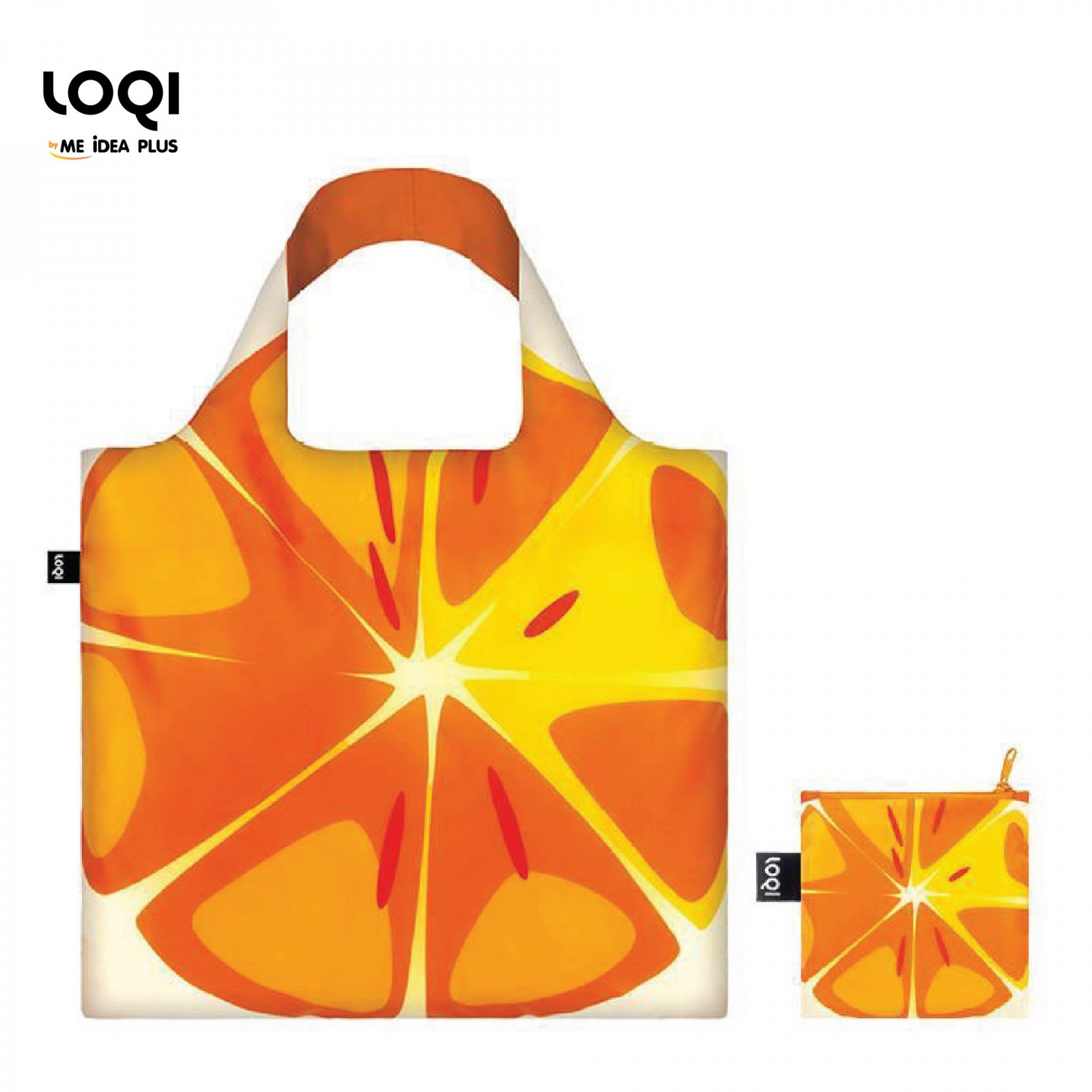 กระเป๋าผ้าแฟชั่นแบรนด์LOQI รุ่น Fruitti Orange ใบใหญ่1ใบ+ใบเล็ก1ใบ