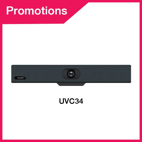 YEALINK UVC34 All-in-One USB Video Bar กล้อง Ultra HD 4K พร้อม CMOS ขนาด 1/2.8 นิ้ว และ Wi-Fi ในตัว