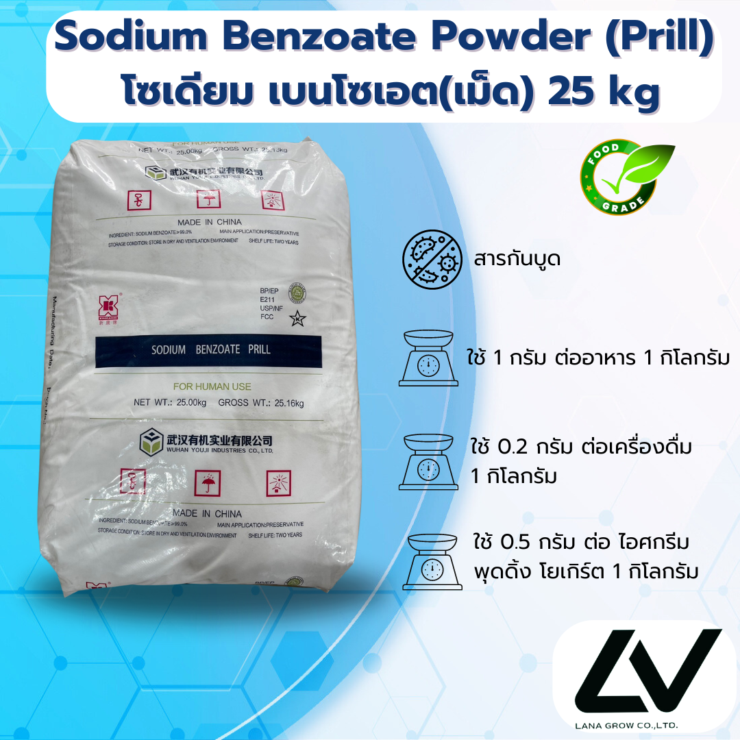 Sodium Benzoate (Prill) โซเดียม เบนโซเอท แบบเม็ด