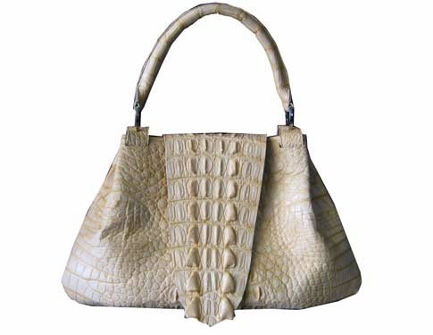 Luxury Genuine Crocodile Tote Bag/Handbag in Himalayan Natural White Colour  Crocodile Skin #CRW214H-WHI-30CM