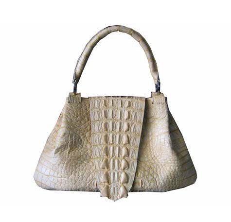 Luxury Genuine Crocodile Tote Bag/Handbag in Himalayan Natural White Colour  Crocodile Skin #CRW214H-WHI-30CM