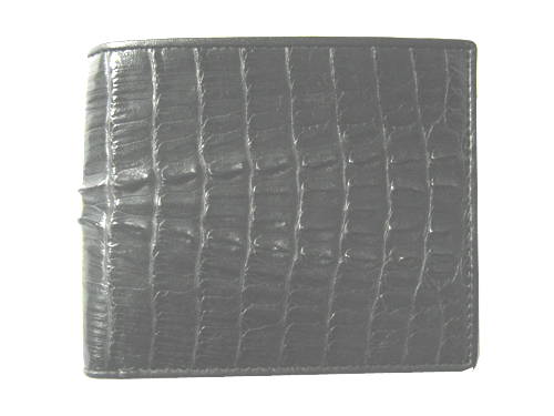 Genuine Crocodile/Alligator Leather Wallet in Black Crocodile Leather #CRM443W-03