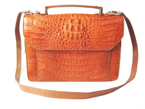Genuine Crocodile Leather Briefcase in Light Brown(Tan) Crocodile Skin  #CRM428BR