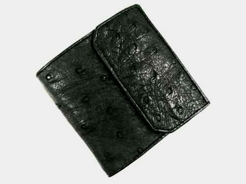 Ostrich skin Leather, Charcoal Black SF