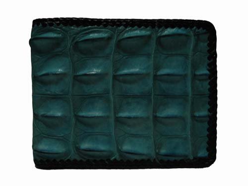 Genuine Crocodile Leather Wallet with Weave Style in Blue Crocodile Skin  #CRM455W-05