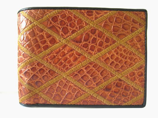 Genuine Crocodile Leather Wallet in Light Brown Crocodile Skin  #CRM458W-04