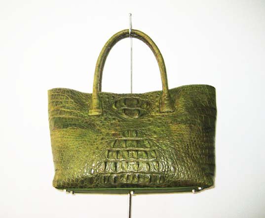 Genuine Hornback Crocodile Handbag in Green Crocodile Leather #CRW244H-GR