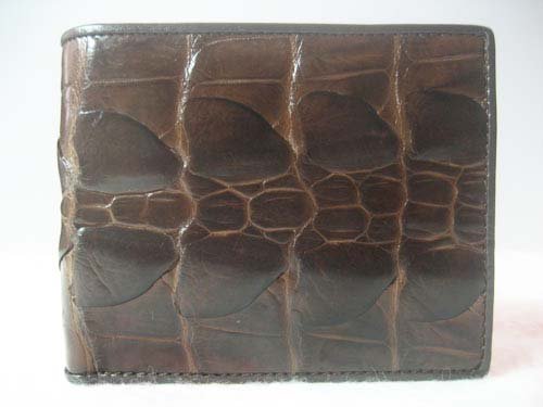 Genuine Tail Crocodile Leather Wallet in Chocolate Brown Crocodile Leather #CRM448W-10