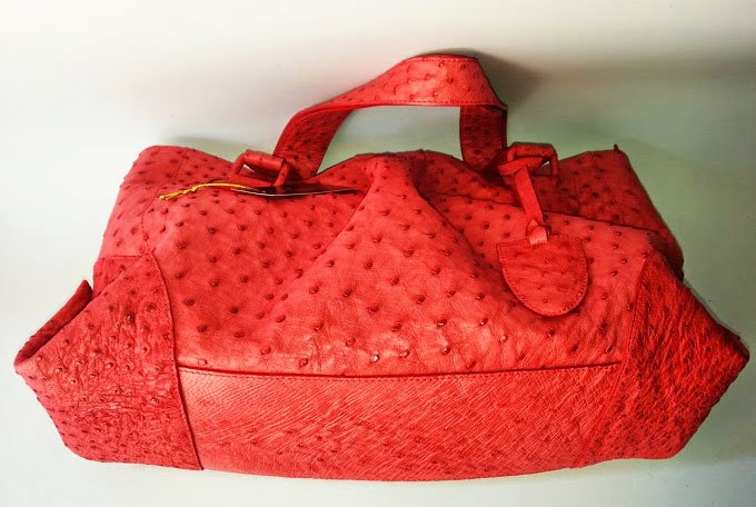 Oudtshoorn Red Ostrich Leather Handbag