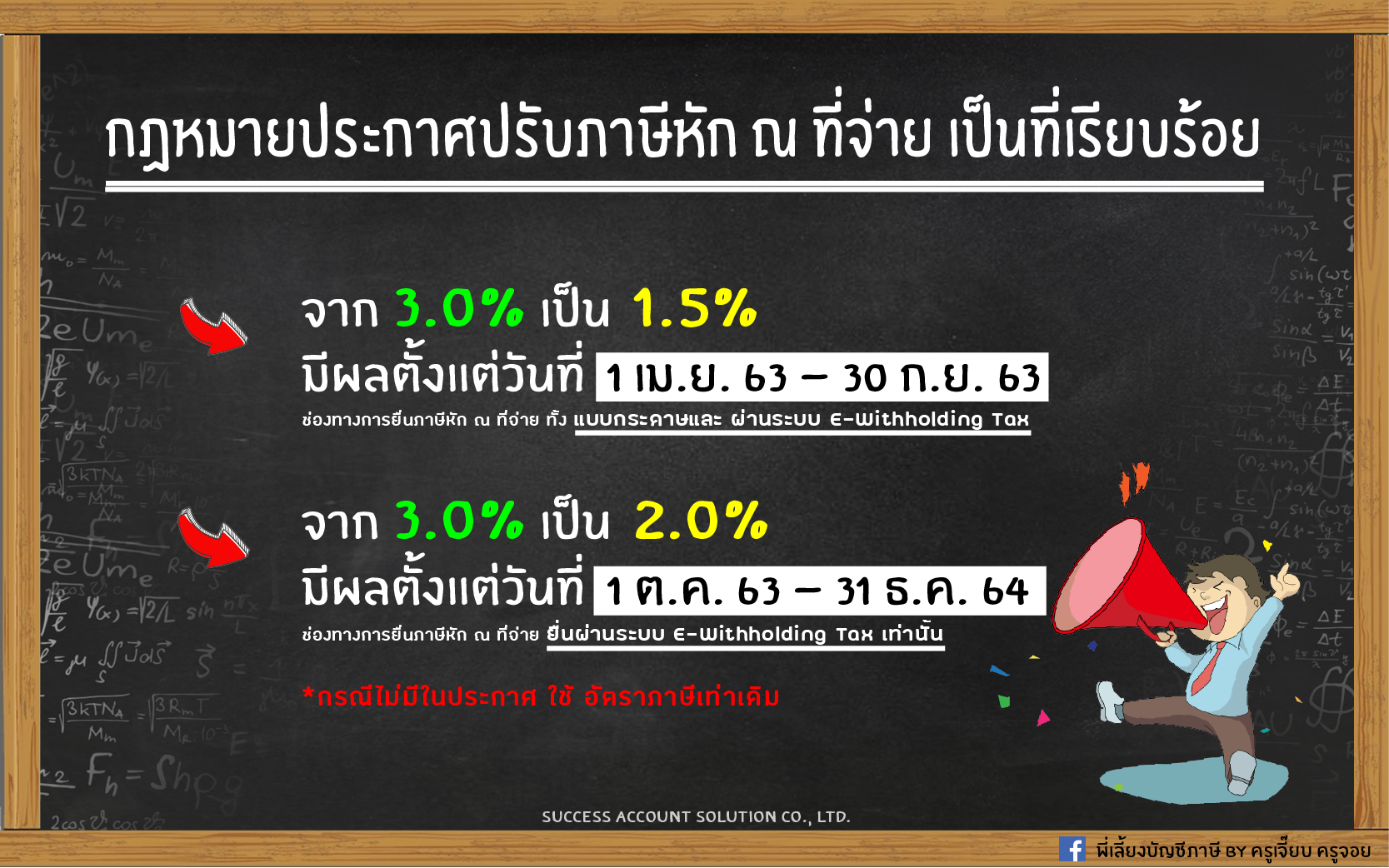 กรมสรรพากรลดอัตราภาษีเงินได้หัก ณ ที่จ่ายอัตรา 3% เหลืออัตรา 1.5% กรมสรรพากรลดอัตราภาษีเงินได้หัก ณ ที่จ่ายอัตรา 3% เหลืออัตรา 1.5%