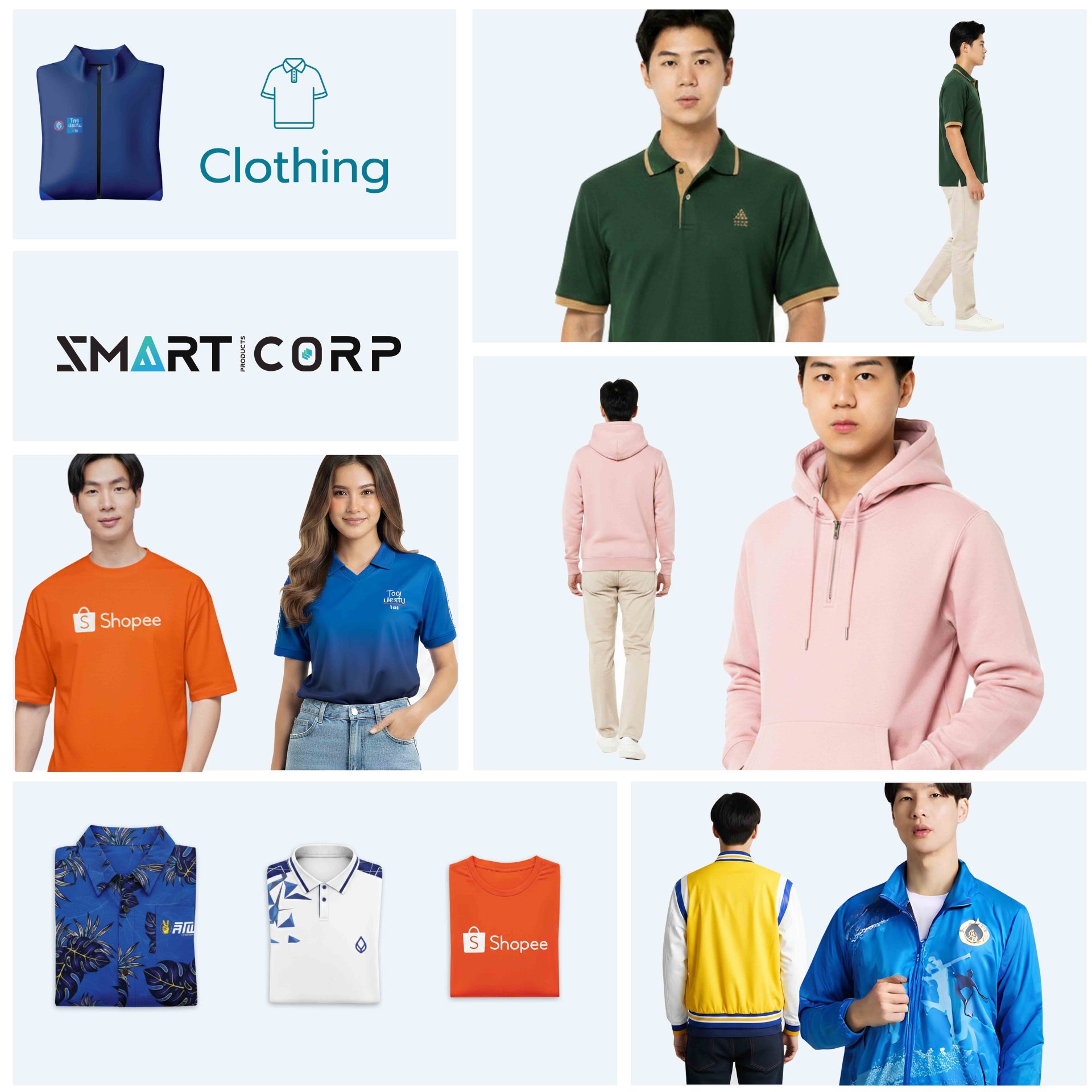 รับผลิตเสื้อโปโล เสื้อยืด ฮู้ดดี้ และยูนิฟอร์มองค์กรพร้อมสกรีนโลโก้