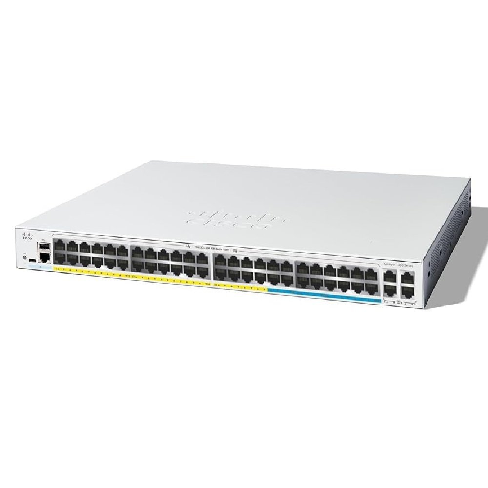 Cisco C1300-48P-4X สวิตช์ PoE+ Stackable 48 พอร์ต 10G