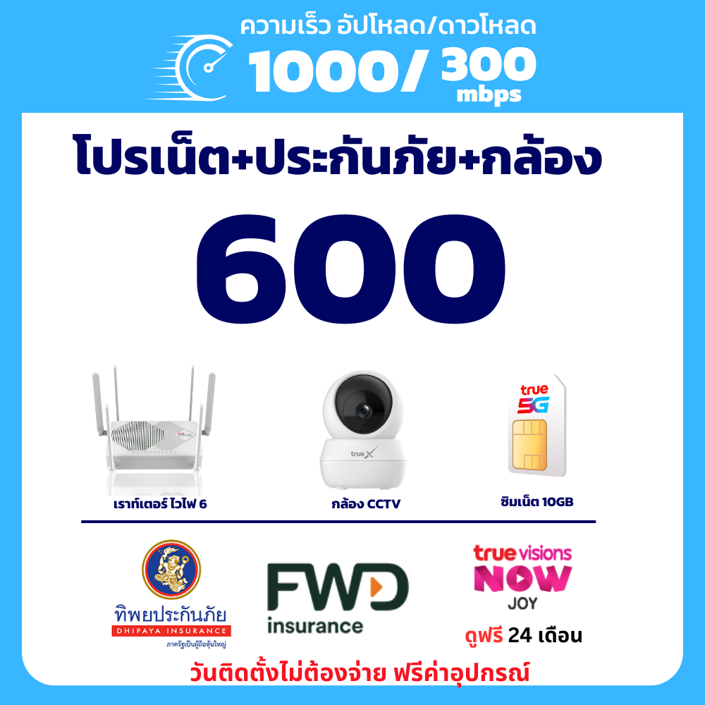โปรเน็ตบ้านพร้อมประกันแถมกล้อง 2 ตัว
