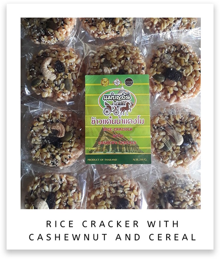 RICE CRACKER WITH CASHEWNUT AND CEREAL