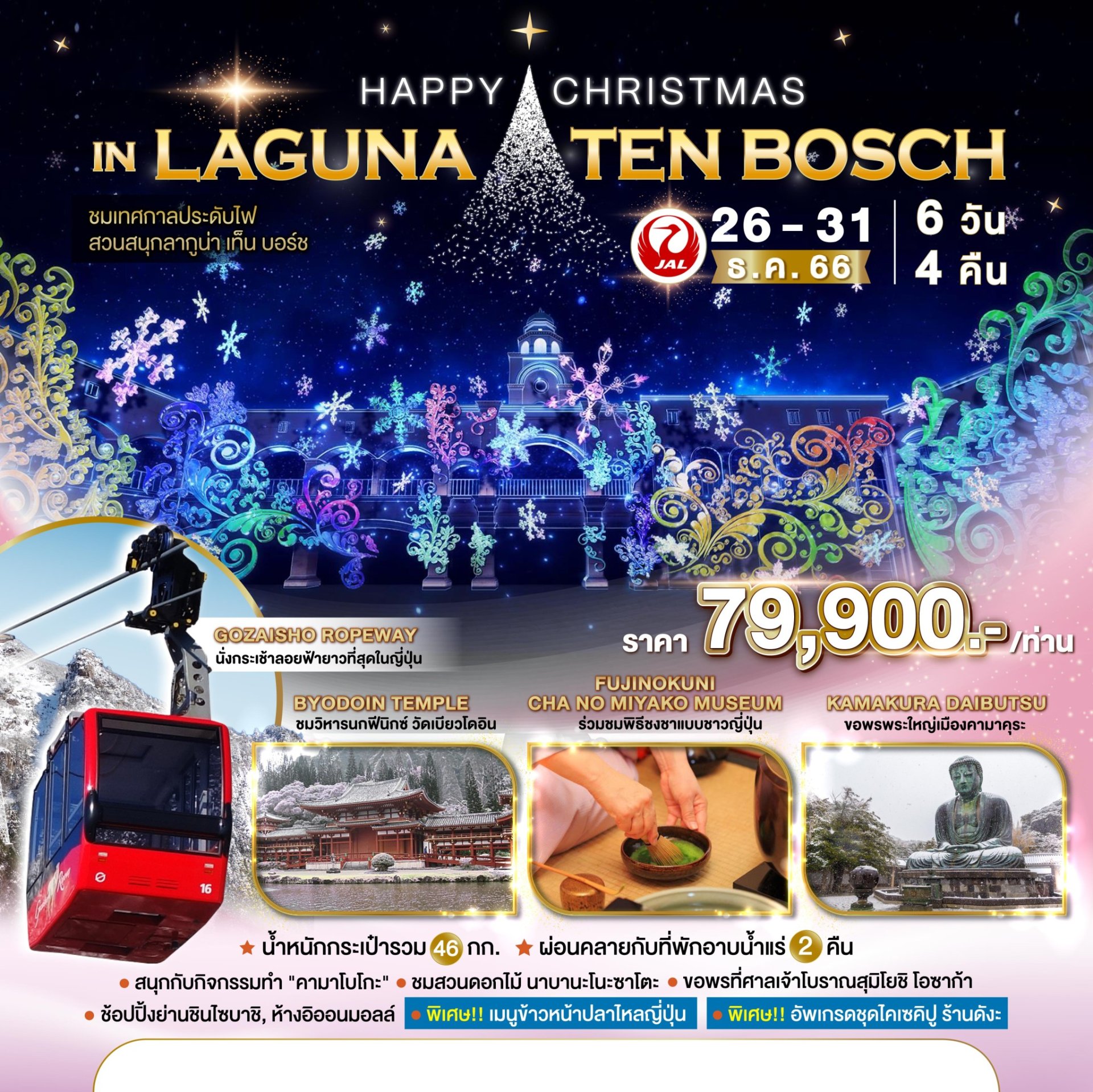 ทัวร์ญี่ปุ่น : HAPPY CHRISTMAS IN LAGUNA TEN BOSCH 6 DAYS 4 NIGHTS
