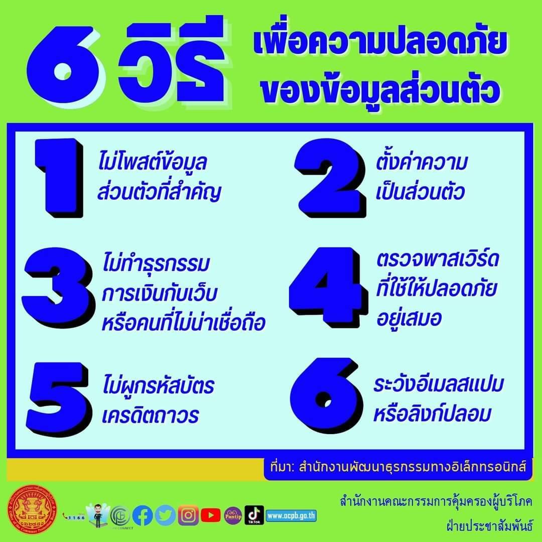 6 วิธี เพื่อความปลอดภัยของข้อมูลส่ววนตัว