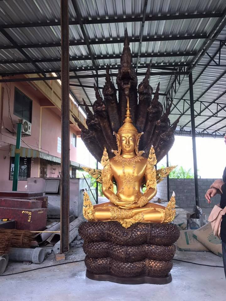 โรงหล่อพระ เจริญศิลป์ธรรม นครปฐม หล่อพระนาคปรก 9 เศียร