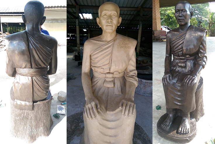 รูปเหมือนพระนั่งขอนไม้ ออกแบบตามลูกค้าต้องการ