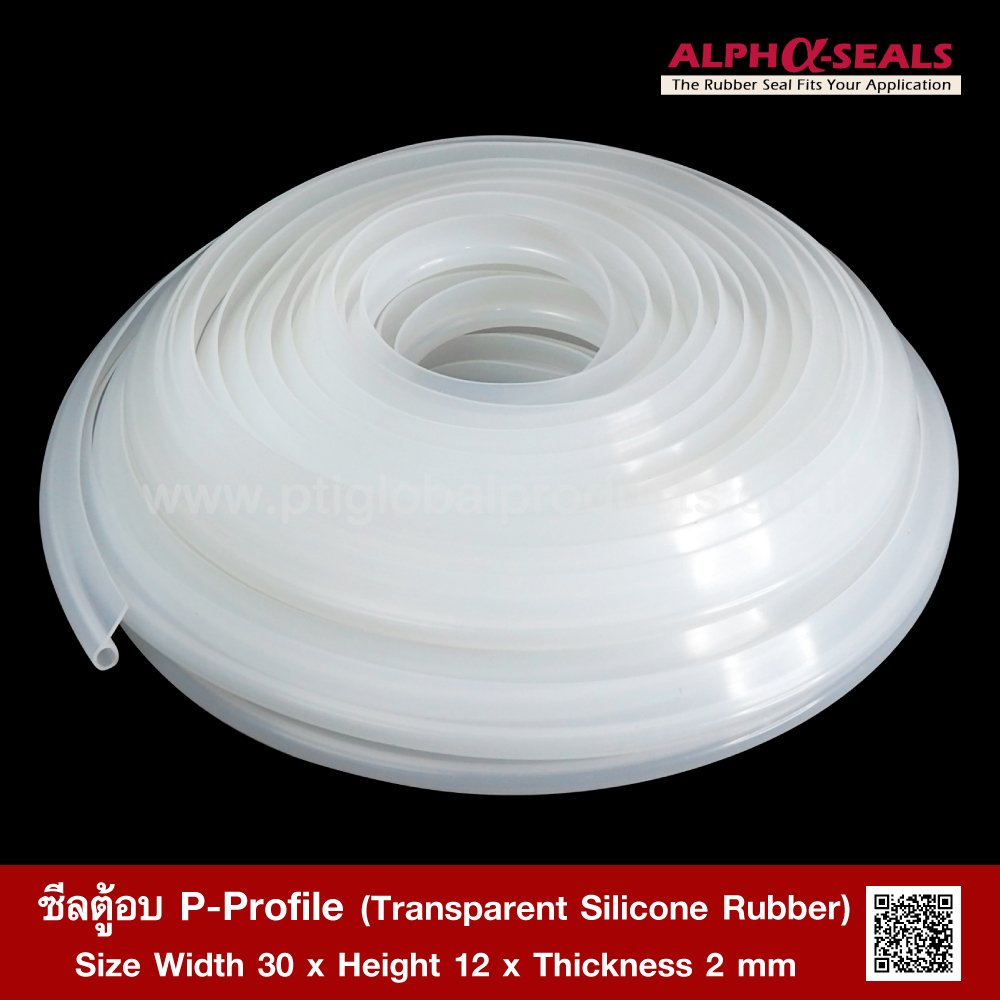 Transparent Silicone Rubber P-Profile 30x12mm - ptiglobalproducts