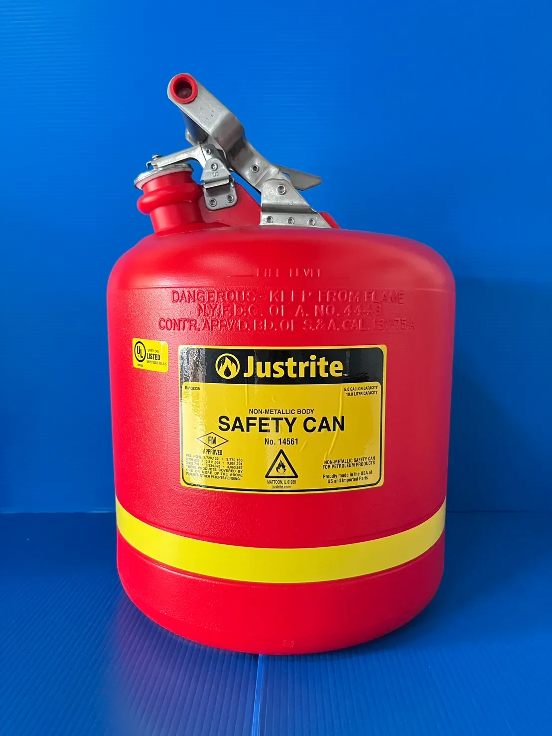 5 Gallon (19 Lit) Plastic Safety Can, Type I,