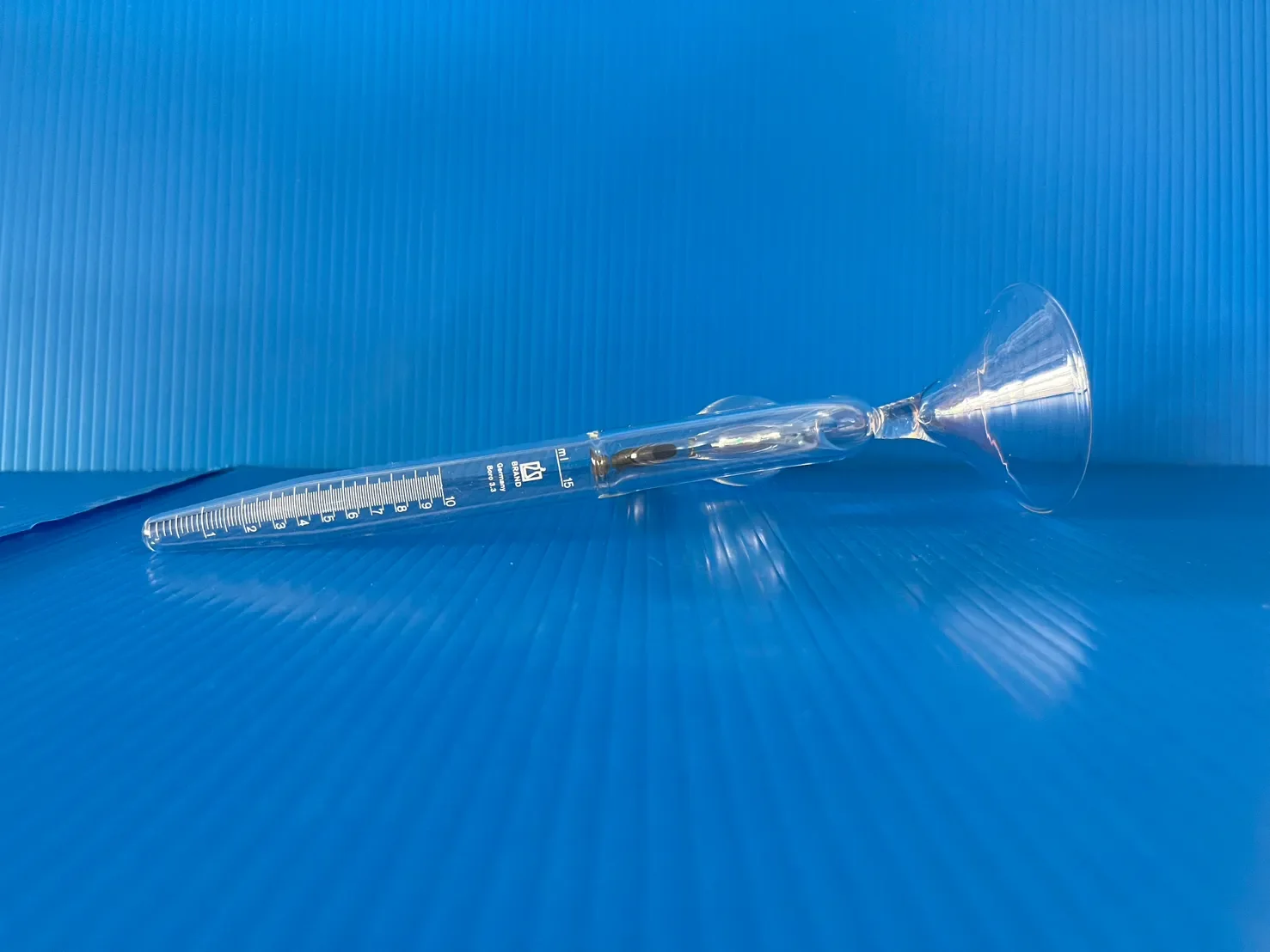 Saccharometer, glass size 15ml.(เครื่องแก้วสั่งทำตามแบบ)