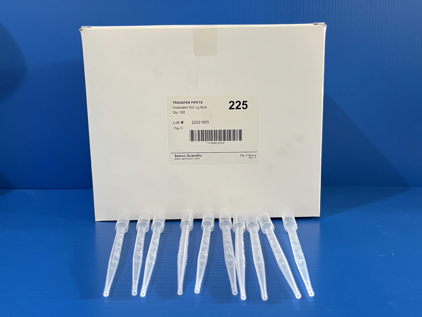 Dropper Plastic 3 ml, L 15 cm., 500/Box, 
