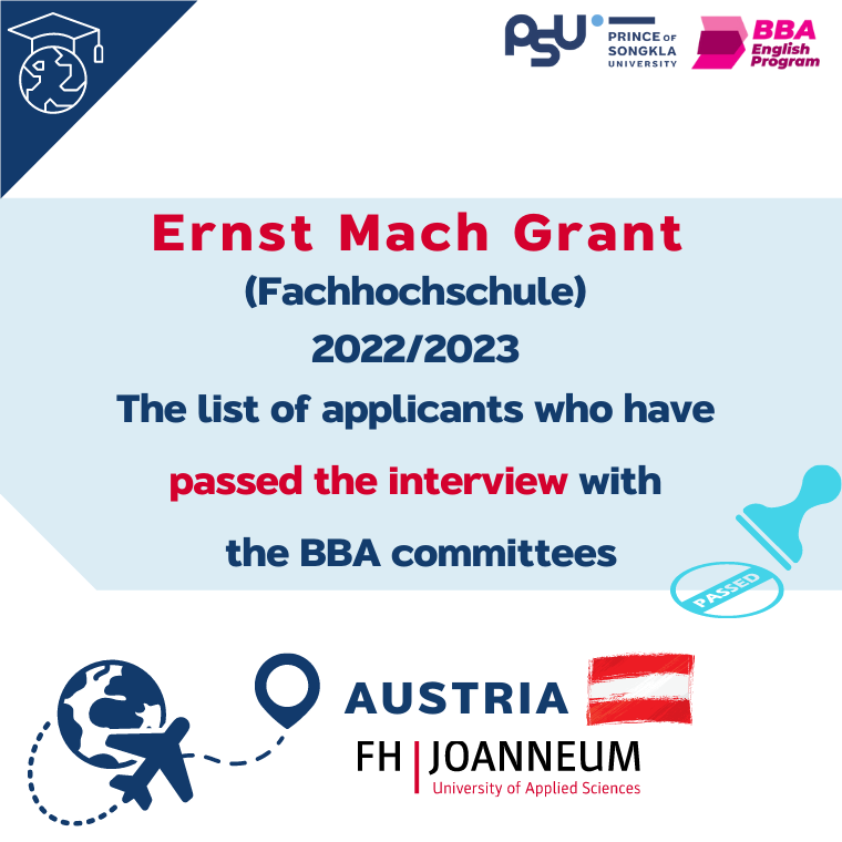 Ernst Mach: the list of applicants who have passed the interview with the BBA committees