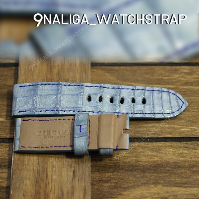 PAM 44 mm Crocodile gloss watch strap สายหนังจรเข้ สีพิเศษ สวยสุดๆ จากแบรนด์ ZIRDIVA
