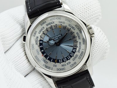 Patek Philippe 5130P World Time Platinum   ดูเวลารอบโลก Complication Watch สภาพสวยมาก Y2012 ขนาด 40m Full Bo & Paper