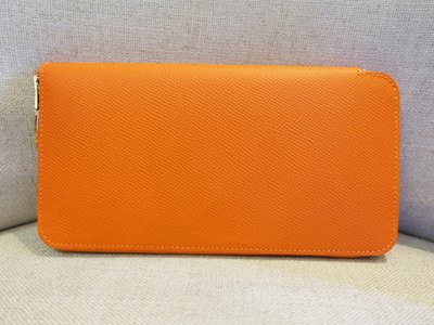 Brandname Authentic Hermas Zippy Wallet In Beautyful Orange Coler Condition Come With Box