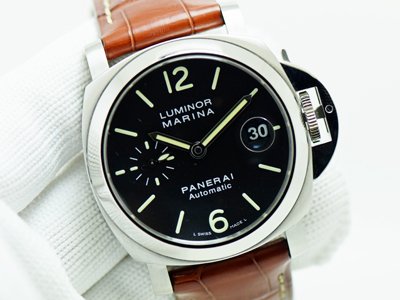 Panerai Pam48 Automatic หน้าปัดดำ สุดฮิต Discont หายากครับ สายหนังแท้สภาพสวย Size 40mm With Box And Peper (นาฬิกามือสอง,นาฬิกาPaneraiมือสอง)