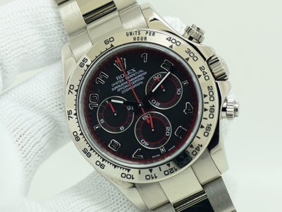 Rolex Daytona White Gold -Spider Dial Red Hand Serie D White Gold Strap Case 40m With Paper  (นาฬิกามือสอง,นาฬิกาRolexมือสอง)