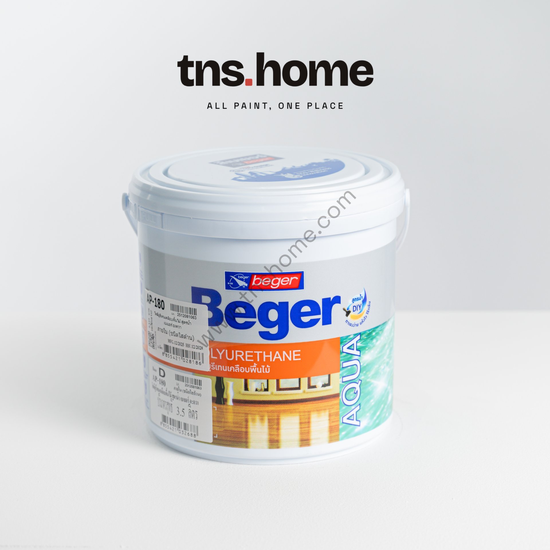 บรรจุภัณฑ์ Beger Aqua Polyurethane AP-180 เบเยอร์ อควา โพลียูรีเทน ชนิดใสด้าน ที่มีรายการบน TNS.HOME