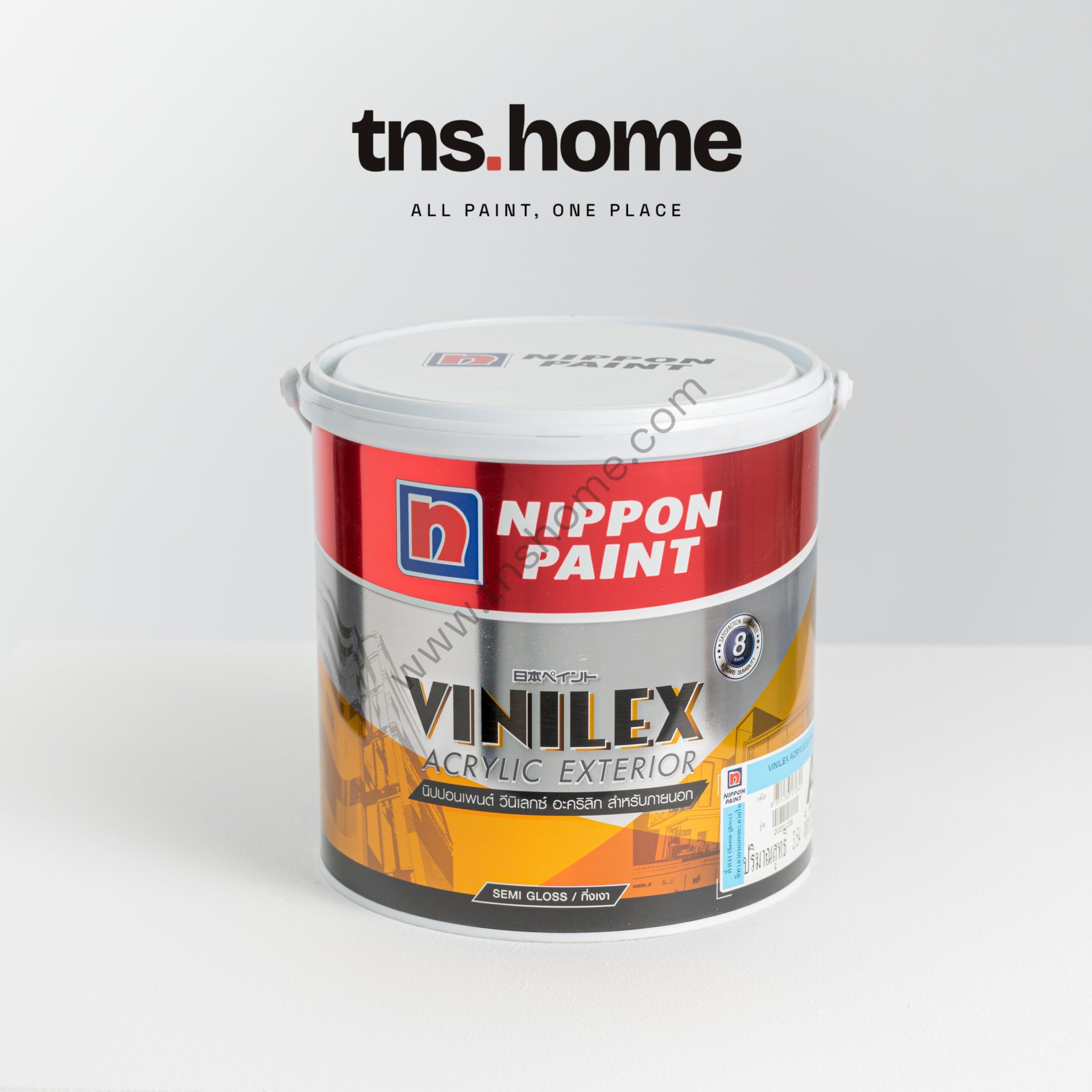บรรจุภัณฑ์ สีน้ำอะคริลิก Nippon Paint Vinilex ทาภายนอก ชนิดกึ่งเงา (เบส A) ที่มีรายการบน TNS.HOME