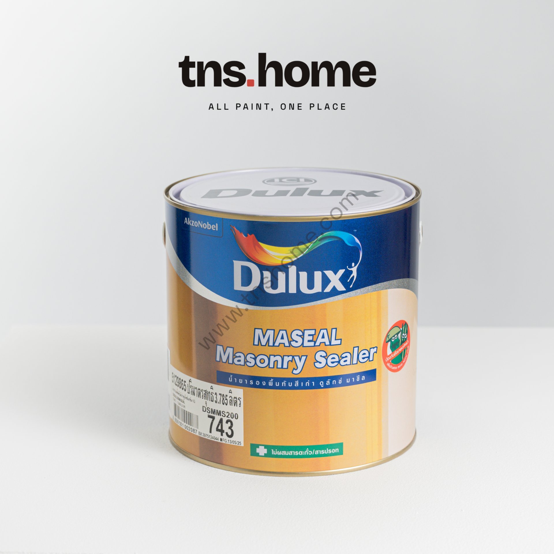 บรรจุภัณฑ์ สีรองพื้นปูนเก่า Dulux Maseal 743 ดูลักซ์ มาซีล สูตรน้ำมัน ชนิดใส (กันด่าง) ที่มีรายการบน TNS.HOME