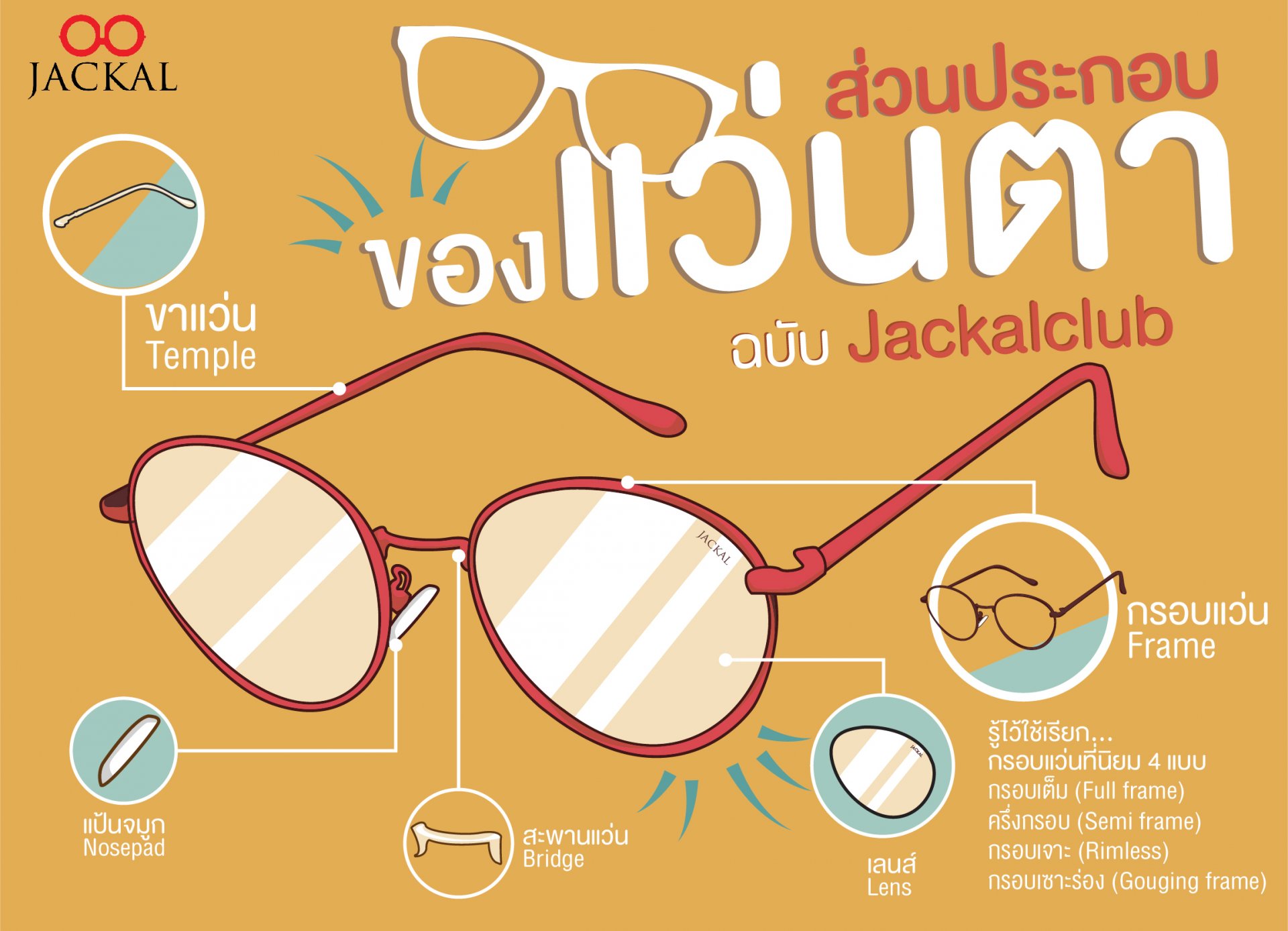 'รู้ไว้ ใช้เรียก' ส่วนประกอบของแว่นตา ฉบับ ร้านแว่นตา Jackalclub เชียงใหม่