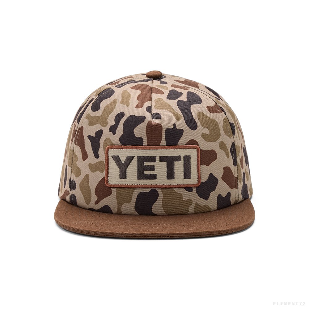 YETI WETLANDS CAMO LOGO BADGE MID PRO FLAT BRIM HAT