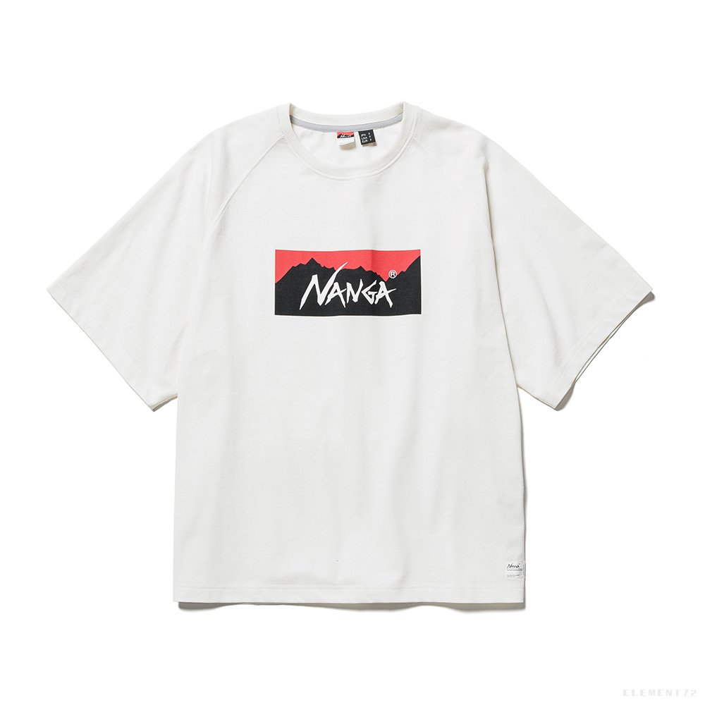 NANGA M-ECO HYBRID BOX LOGO LOOSE FIT TEE (WHITE) - outdoorbotanica