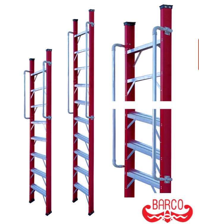 LD-FGB13 บันไดพาดไฟเบอร์กลาส มีราวจับ 13 ฟุต 390 ซม.