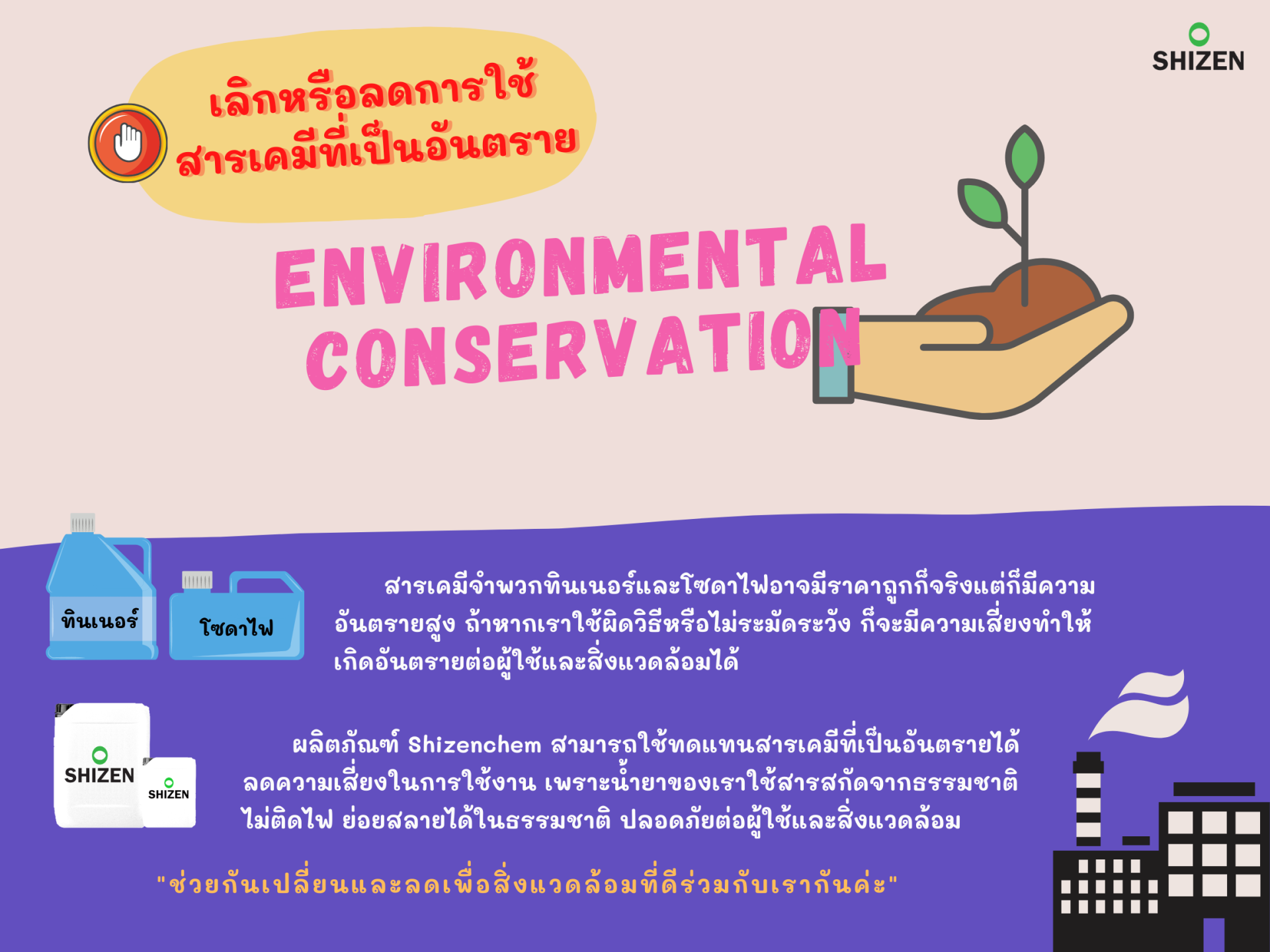 เลิกหรือลดการใช้สารเคมีที่เป็นอันตราย เลิกหรือลดการใช้สารเคมีที่เป็นอันตราย