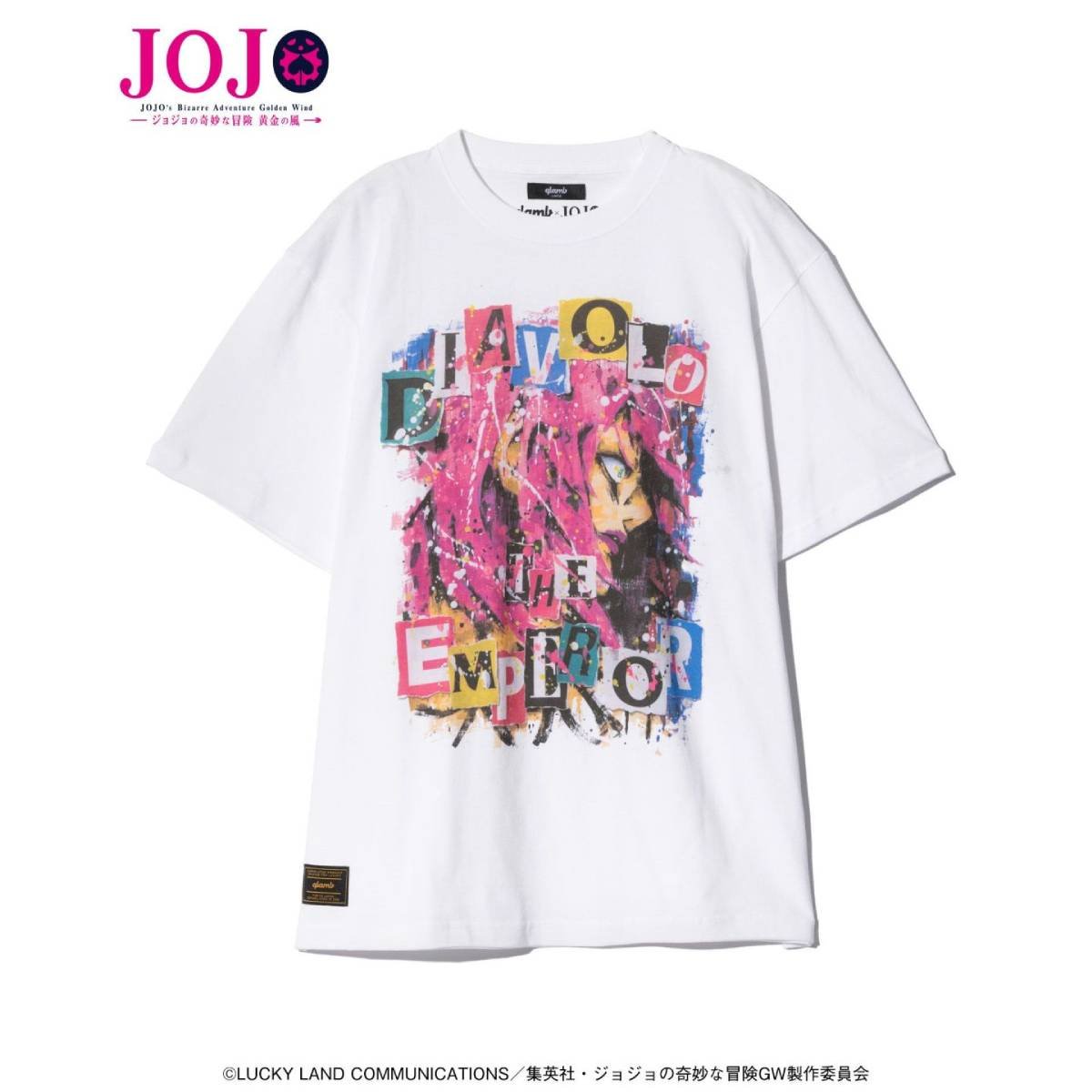 [ราคา 2,700/มัดจำ 2,000][พฤษภาคม2568] เสื้อยืด, เดียโบโร่, โจโจ้ ล่าข้ามศตวรรษ, สายลมทองคำ, Glamb, Jojo's Bizarre Adventure, Golden Wind, T-shirt, Diavolo