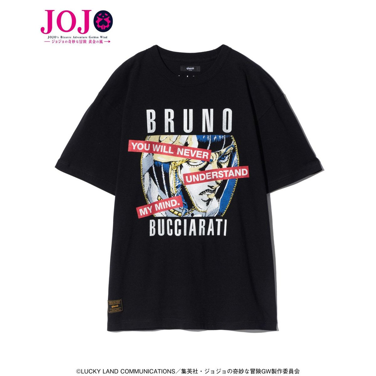 [ราคา 2,700/มัดจำ 2,000][พฤษภาคม2568] เสื้อยืด, บรูโน่ บูจาราตี้ II, โจโจ้ ล่าข้ามศตวรรษ, สายลมทองคำ, Glamb, Jojo's Bizarre Adventure, Golden Wind, T-shirt, Bruno Bucciarati II