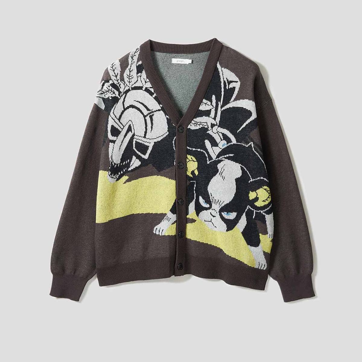 [ราคา 2,900/มัดจำ 2,500] GRANIPH, Washable Jacquard Cardigan, โจโจ้ ล่าข้ามศตวรรษ, นักรบประกายดาว, อิ๊กกี้, เพ็ทช็อป, JOJO, Jojo's Bizarre Adventure, Stardust Crusaders, Iggy vs Petshop
