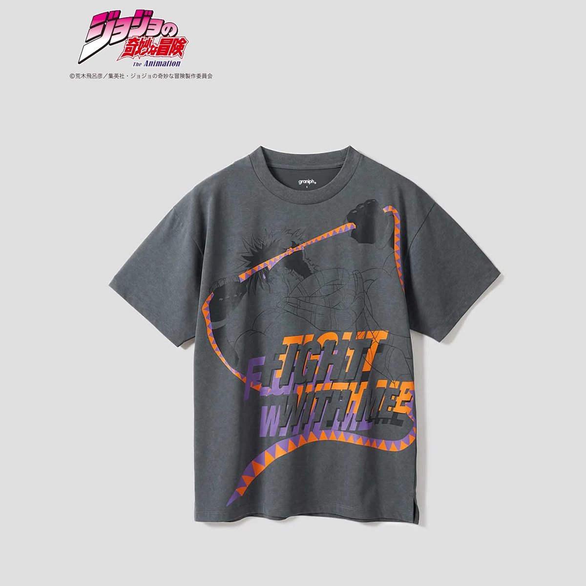 [ราคา 1,650/มัดจำ 1,350][พฤษภาคม2568] GRANIPH, โจโจ้ ล่าข้ามศตวรรษ, กระแสสงคราม, เสื้อที-เชิร์ท, โจเซฟ โจสตาร์, JOJO, Jojo's Bizarre Adventure, Battle Tendency, T-shirt, Fight with me, Joseph Joestar