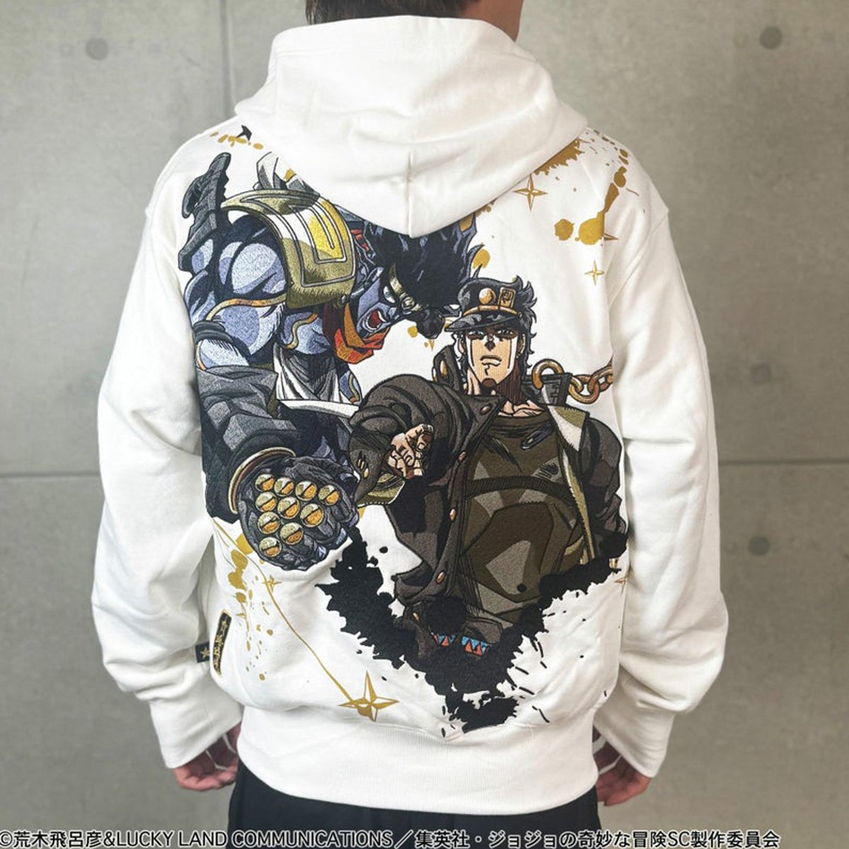[Price 5,400/Deposit 4,400][MAY2026] Karakuridama, Embroidered Hoodie ZIP, Kujo Jotaro, Star Platinum, Jojo's Bizarre Adventure, Stardust Crusaders