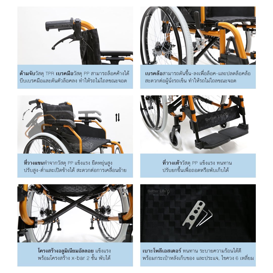 Wheelchair (Removable wheels) betterlifemedicare