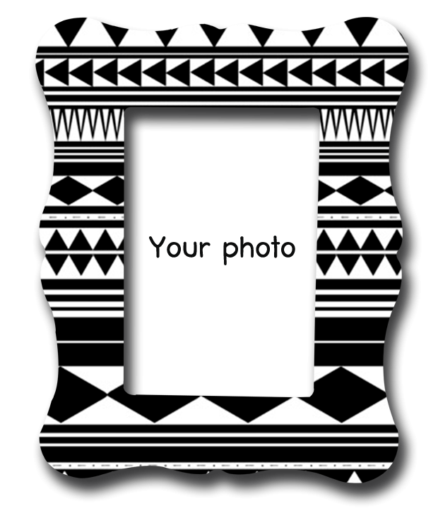 กรอบรูป Black&White Tribal pattern frame