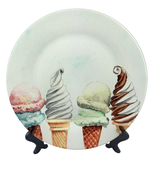 จานพิมพ์ลาย Ice Cream Cones Dish&Plate