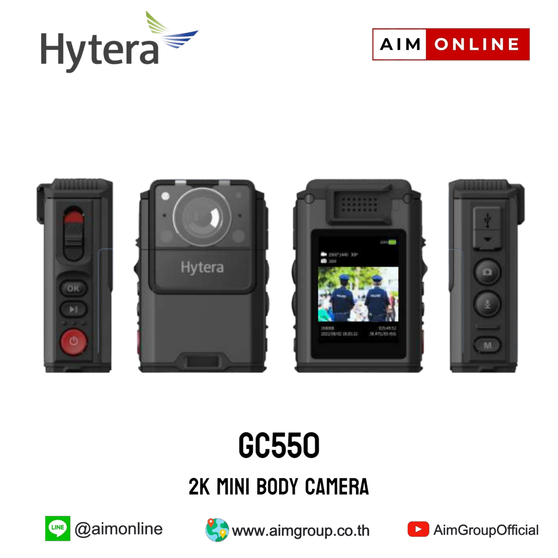 Hytera 2K Mini Body Camera รุ่น GC550 ราคาพิเศษ - Aimgroup